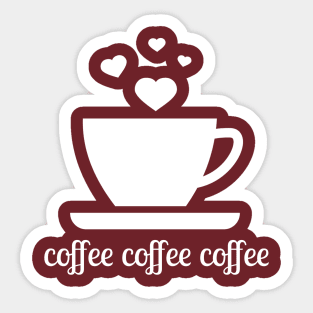 Coffee Coffee Coffee - love mug hearts Sticker